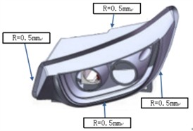 Definition of fillets around headlights