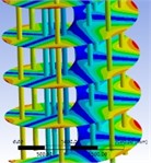 Modal shapes of spiral baffle plate heat exchanger