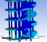 Modal shapes of spiral baffle plate heat exchanger