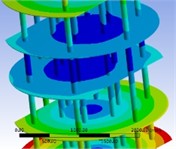 Modal shapes of single bow baffle component