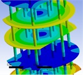 Modal shapes of single bow baffle component