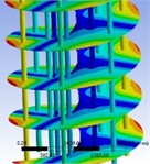 Modal shapes of spiral baffle plate heat exchanger