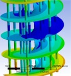 Modal shapes of spiral baffle plate heat exchanger