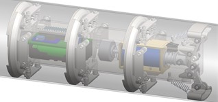 Vibration-driven in-pipe robots designed by the authors and equipped with solenoid-type exciters