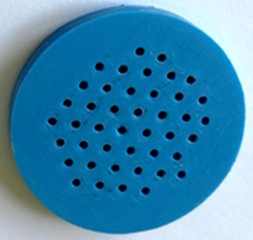 Two variants of the perforation degree of 4.8 and 12.2 % with hole diameters in the perforated sheet of 1 and 1.6 mm, respectively