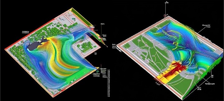 ChatGPT and Midjourney revised design analysis process chart including temperature,  humidity, solar radiation and wind environment