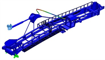 The first 10 natural frequencies of the existing landing boom model