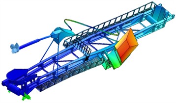 The first 10 natural frequencies of the existing landing boom model