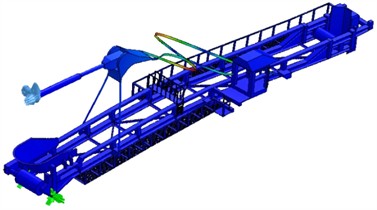 The first 10 natural frequencies of the existing landing boom model