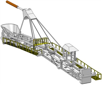 Model of the landing boom – introduced a new pair of lamellas, a cabin mounted in the axis of the boom