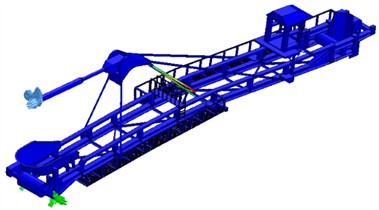 The first 10 natural frequencies of the existing landing boom model and a new pair of lamellas introduced, the cabin mounted in the boom axis moved towards the overflow