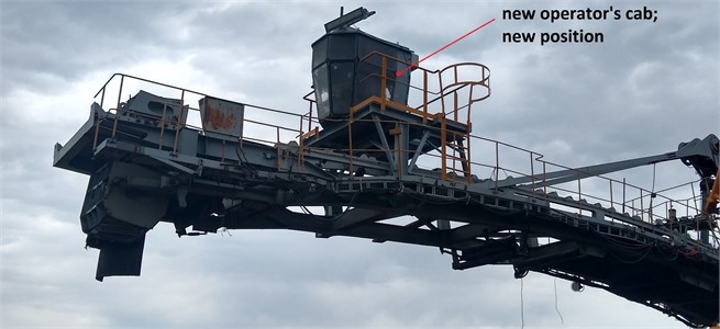 New cabin layout on the bucket wheel excavator's landing belt SRs400.14/1