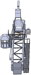 Model of the landing boom – existing condition, cabin positioned sideways