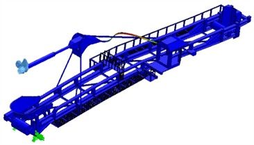 The first 10 natural frequencies of the existing landing boom model