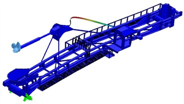 The first 10 natural frequencies of the existing landing boom model