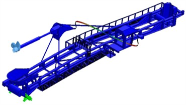 The first 10 natural frequencies of the existing landing boom model