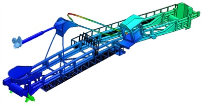 The first 10 natural frequencies of the existing landing boom model