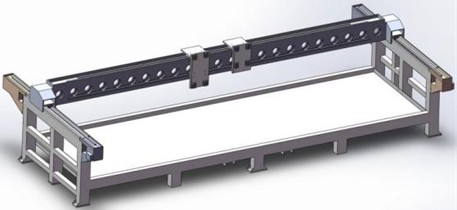 Simplified model of the entire Double-head machine tool