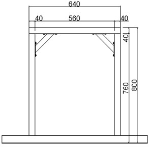 Dimensions of the steel frame model (Unit: mm)