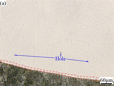 Metallographic photos of the cross section of CoCrFeMoNi: a) and CoCrFeMoNiSi; b) alloy coatings