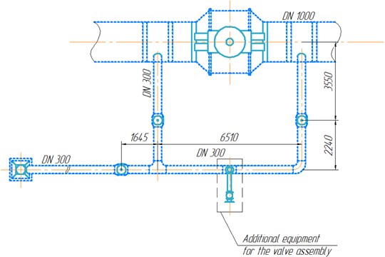 Diagram of additional equipment of the crane assembly for MOU connection