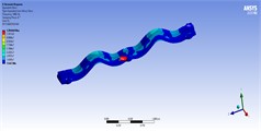 Stress contours of the best model in static, harmonic, and transient analyses for model 5