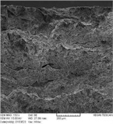 Layered graphite and soft fracture on surface center of RD