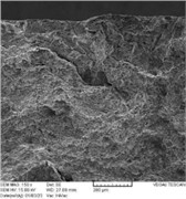 Layered graphite and soft fracture on surface center of RD