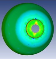 Sheet metal forming: a) stretching, b) qualitative effect in different regions, c) safe margin