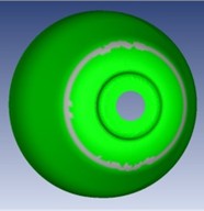Sheet metal forming: a) stretching, b) qualitative effect in different regions, c) safe margin