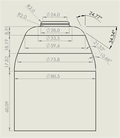 Inverse engineering process, a) dimensions, b) CMM, c) 3D model