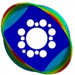 Results of the first three effective modal shapes of flexible wheel