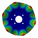 Simulation results of the first four modal shapes of brake disc