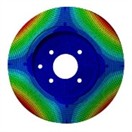 Simulation results of the first four modal shapes of brake disc