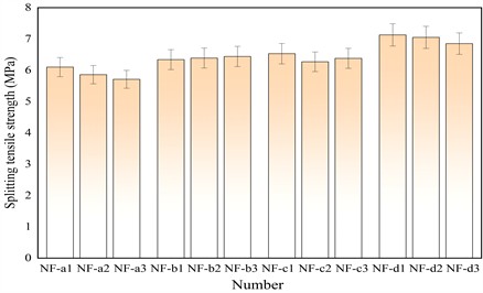 28 d Splitting tensile strength specimens in each group