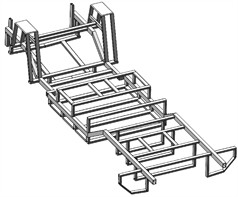 Structural composition of supporting frame of fishing boat
