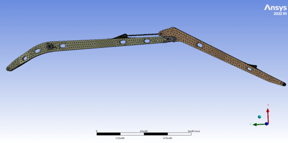 EX1200 excavator structure simulation and analysis