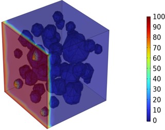 Three-dimensional cloud maps of chloride ion concentration distribution (30 ℃)