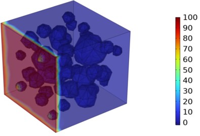 Three-dimensional cloud maps of chloride ion concentration distribution (20 ℃)