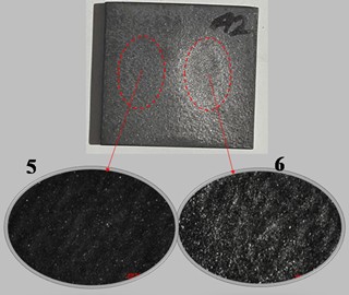 Specimen wear and non-wear zone macroscope image