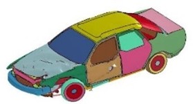 Post-collision damage characteristics of light passenger vehicle and guardrails