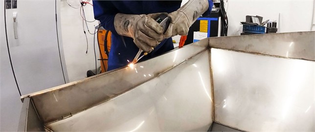 HLBW welding of the stainless funnel made for winery [photo taken at ifw Jena, September 2023]