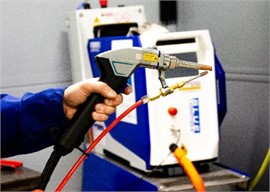 a) Laser torches with single-axis and b) two-axis beam oscillation and  c) with active plasma monitoring [photos taken at ifw Jena, January and August 2024]