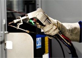 a) Laser torches with single-axis and b) two-axis beam oscillation and  c) with active plasma monitoring [photos taken at ifw Jena, January and August 2024]