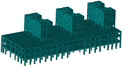 Overall finite element model of the building structure