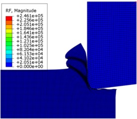 The third section serrated chip formation began to form
