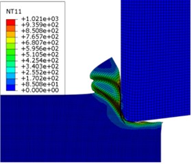 The third section serrated chip formation began to form