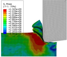 The third section serrated chip formation began to form