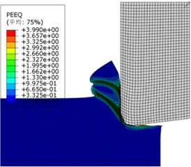 The third section serrated chip formation began to form
