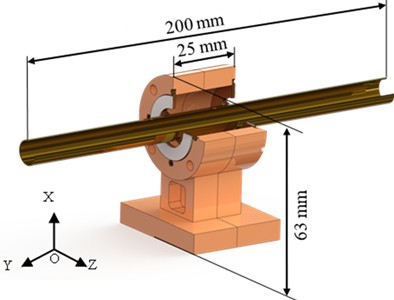 a) Overall size parameters of the motor; b) the preload boundary condition